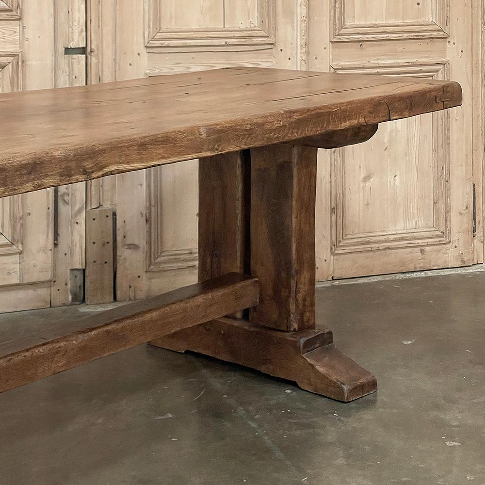 Antique Rustic Country French Trestle Dining Table 11