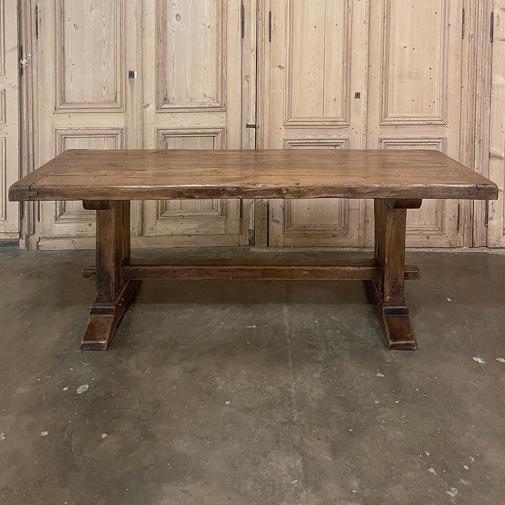 Hand-Crafted Antique Rustic Country French Trestle Dining Table