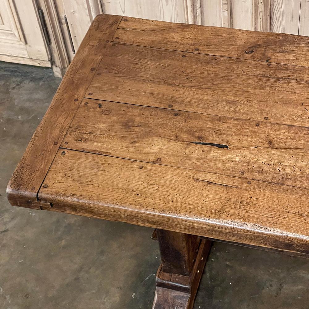 20th Century Antique Rustic Country French Trestle Dining Table