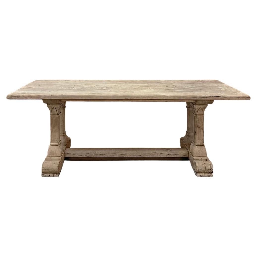 Antique Rustic Country French Trestle Dining Table For Sale at 1stDibs