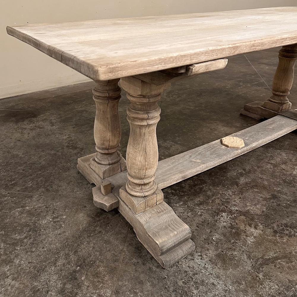 Antique Rustic Country French Trestle Table in Stripped Oak 5