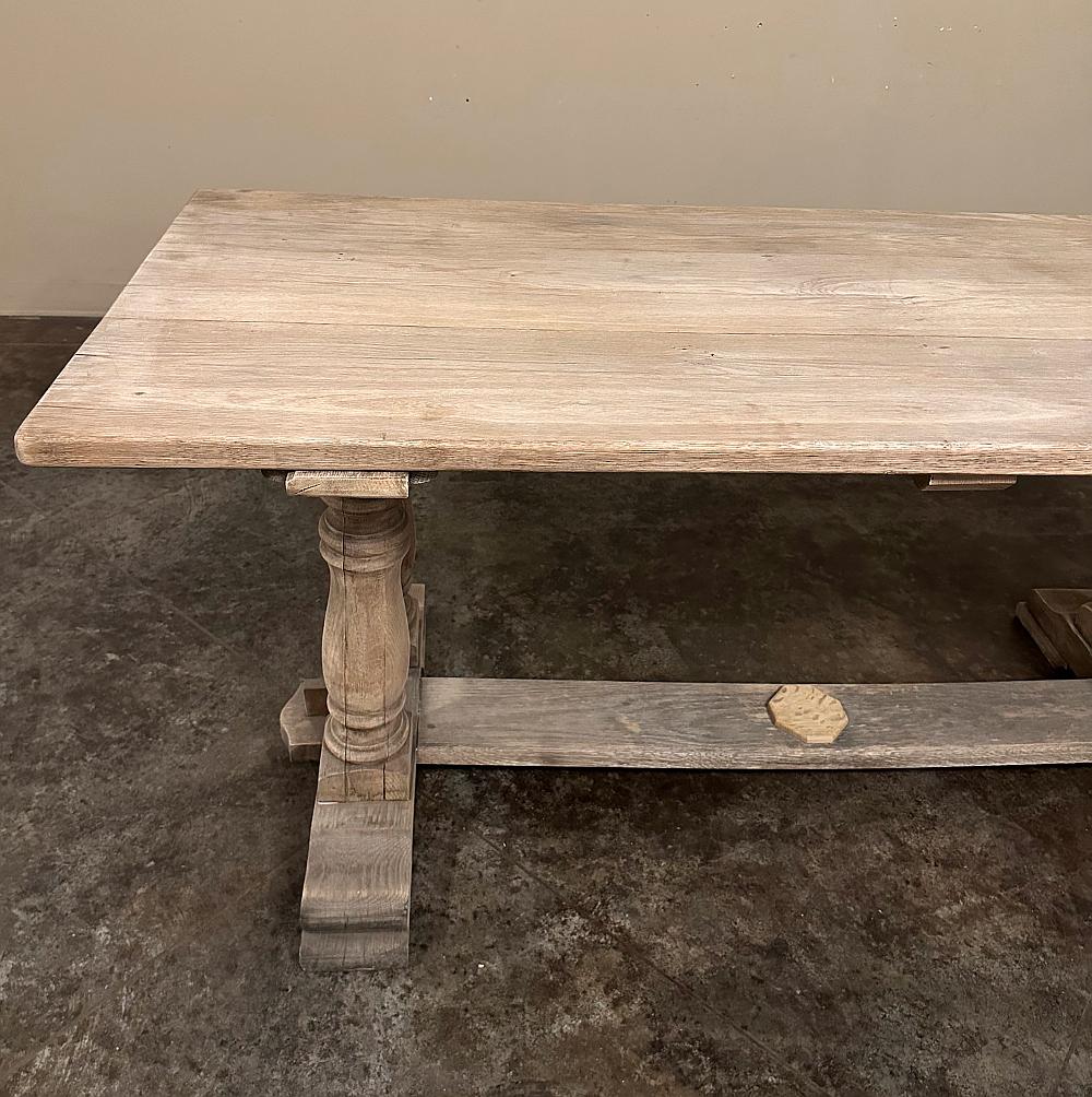 Antique Rustic Country French Trestle Table in Stripped Oak 7