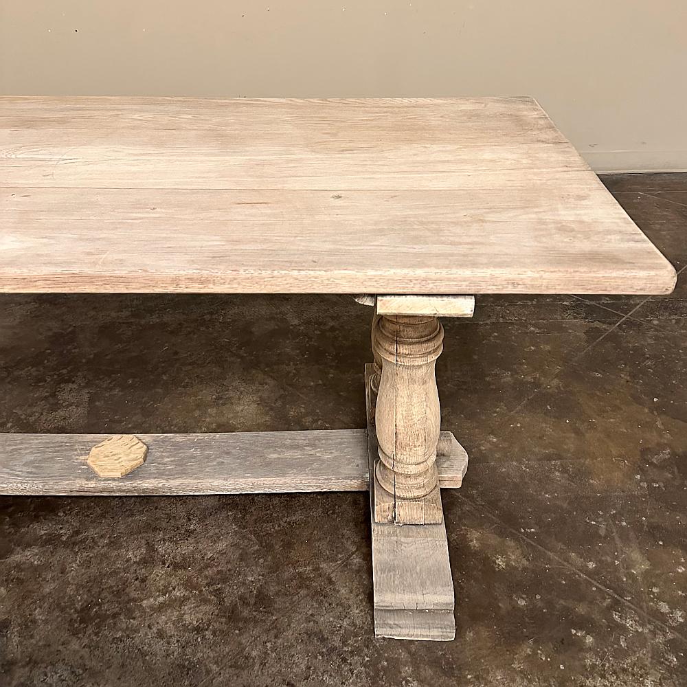 Antique Rustic Country French Trestle Table in Stripped Oak 8