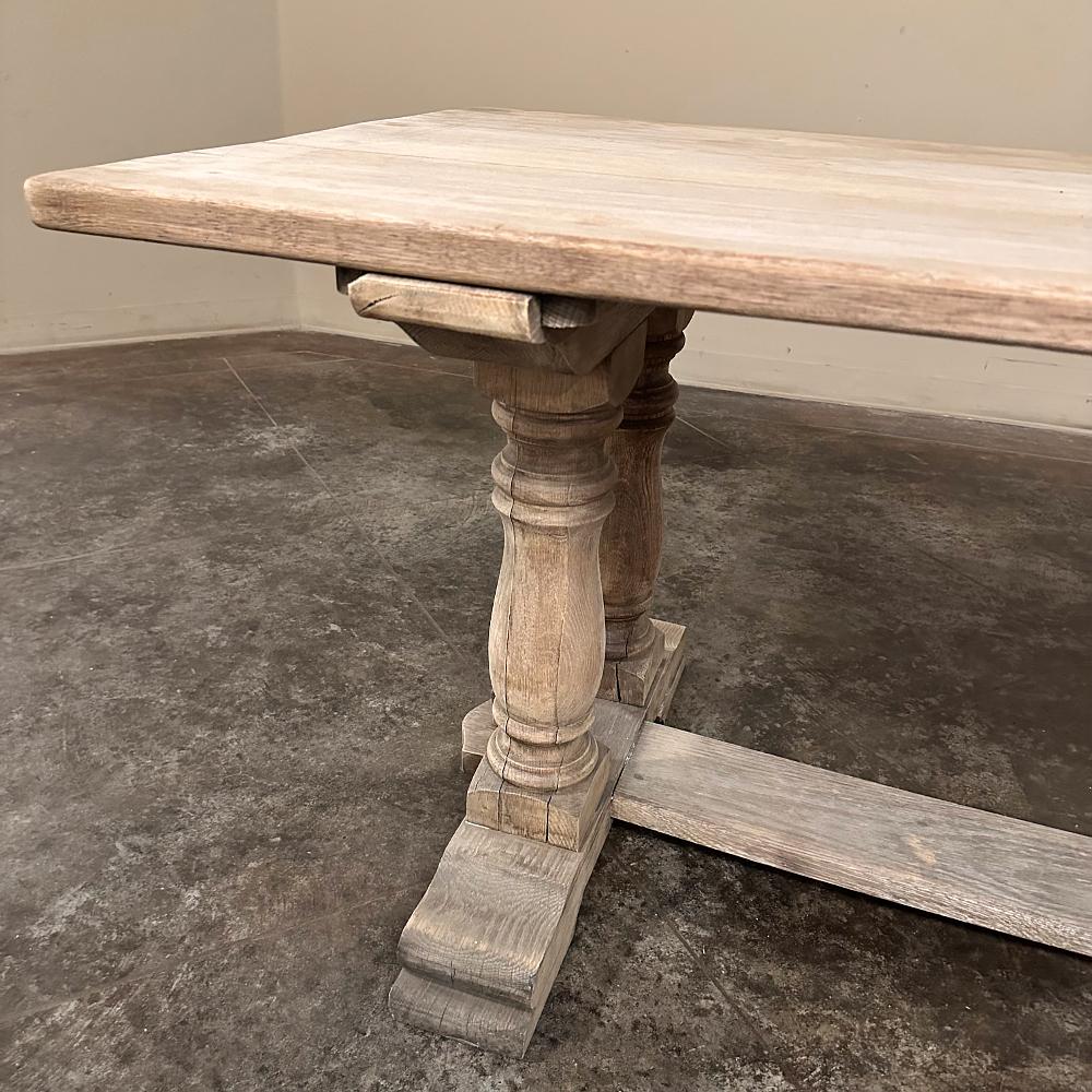 Antique Rustic Country French Trestle Table in Stripped Oak 3