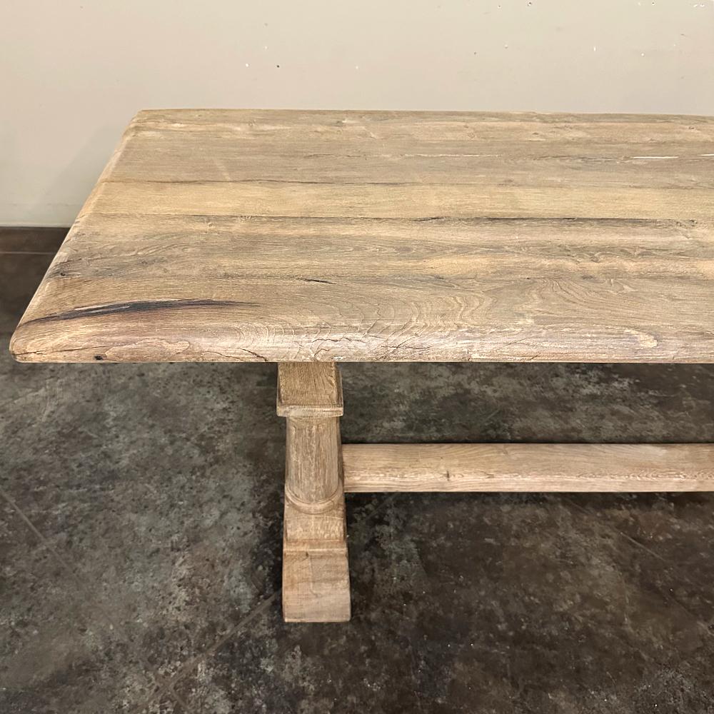 Antique Rustic Country French Trestle Table with Columns 12
