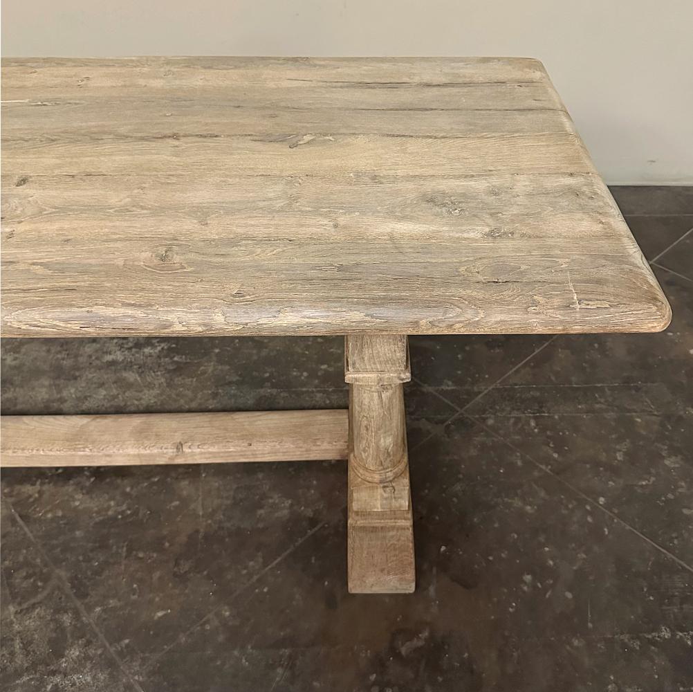 Antique Rustic Country French Trestle Table with Columns 14