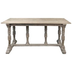 Antique Rustic Country French Whitewashed Sofa Table