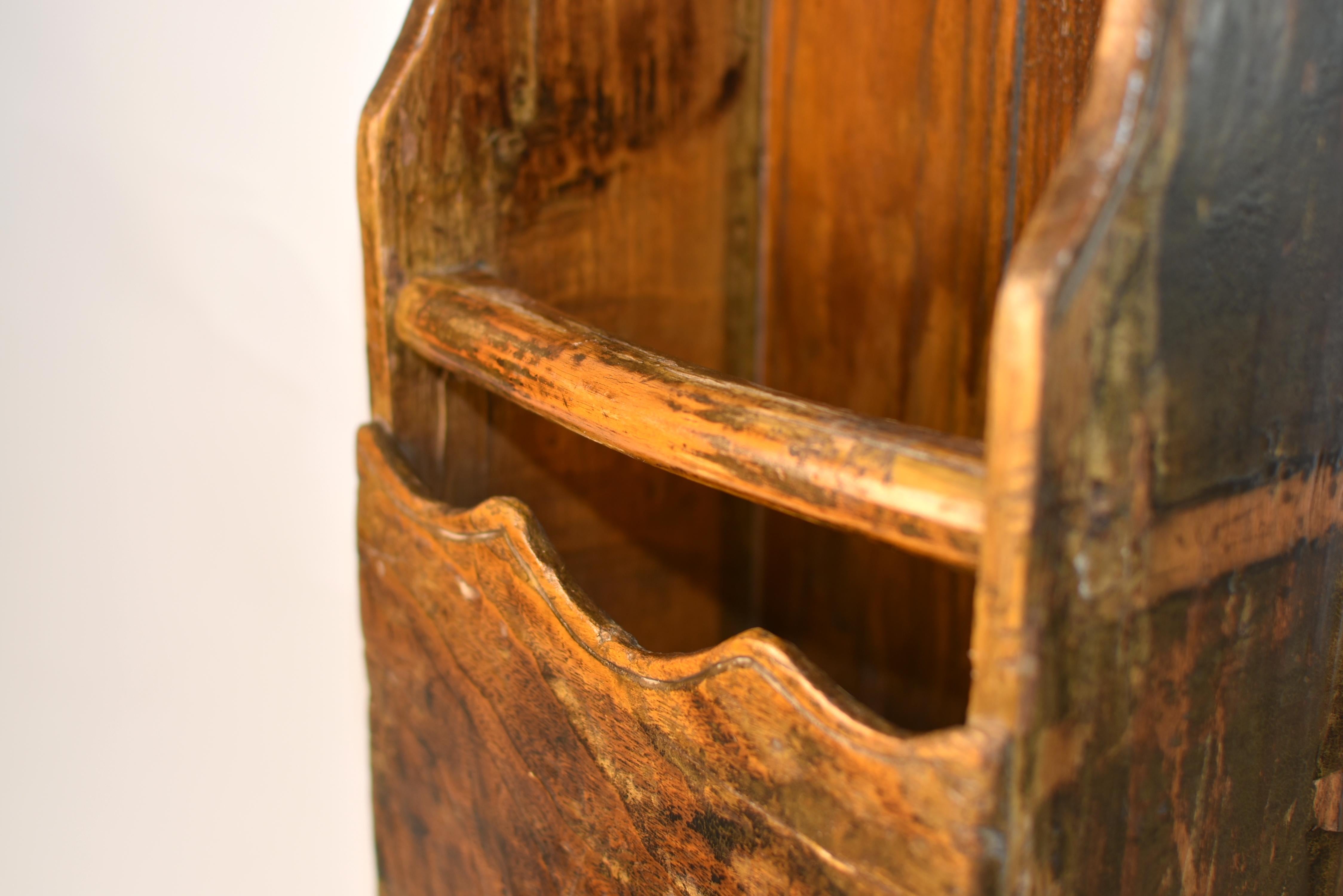 Antique Rustic Country Utensil and Towel Holder For Sale 5