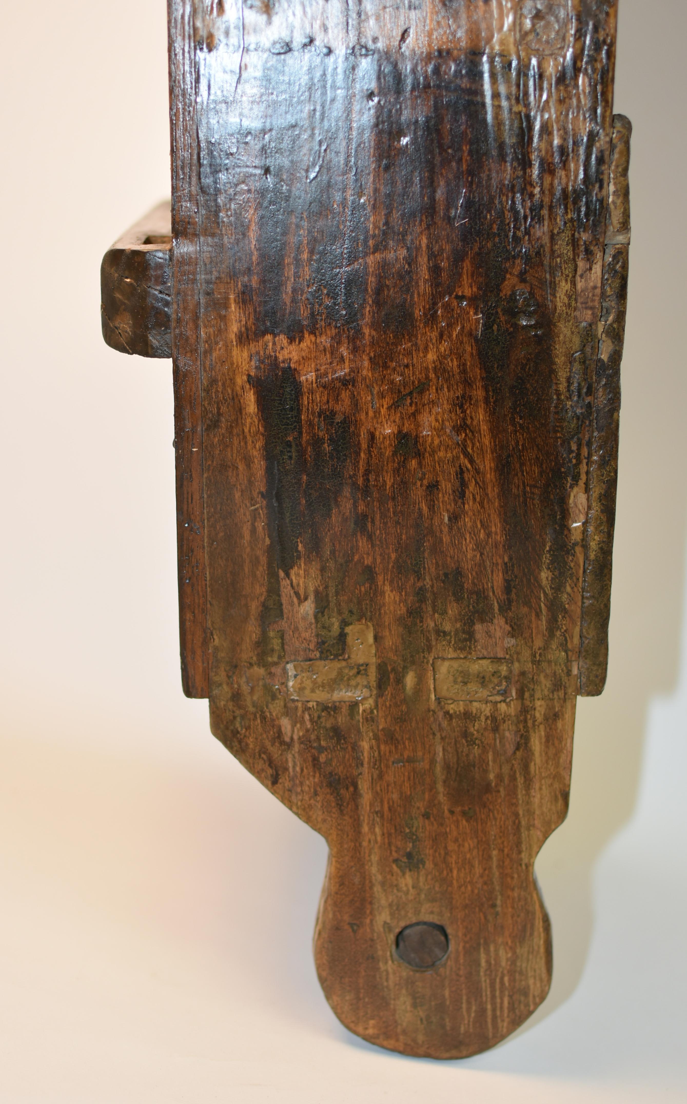 Wood Antique Rustic Country Utensil and Towel Holder For Sale