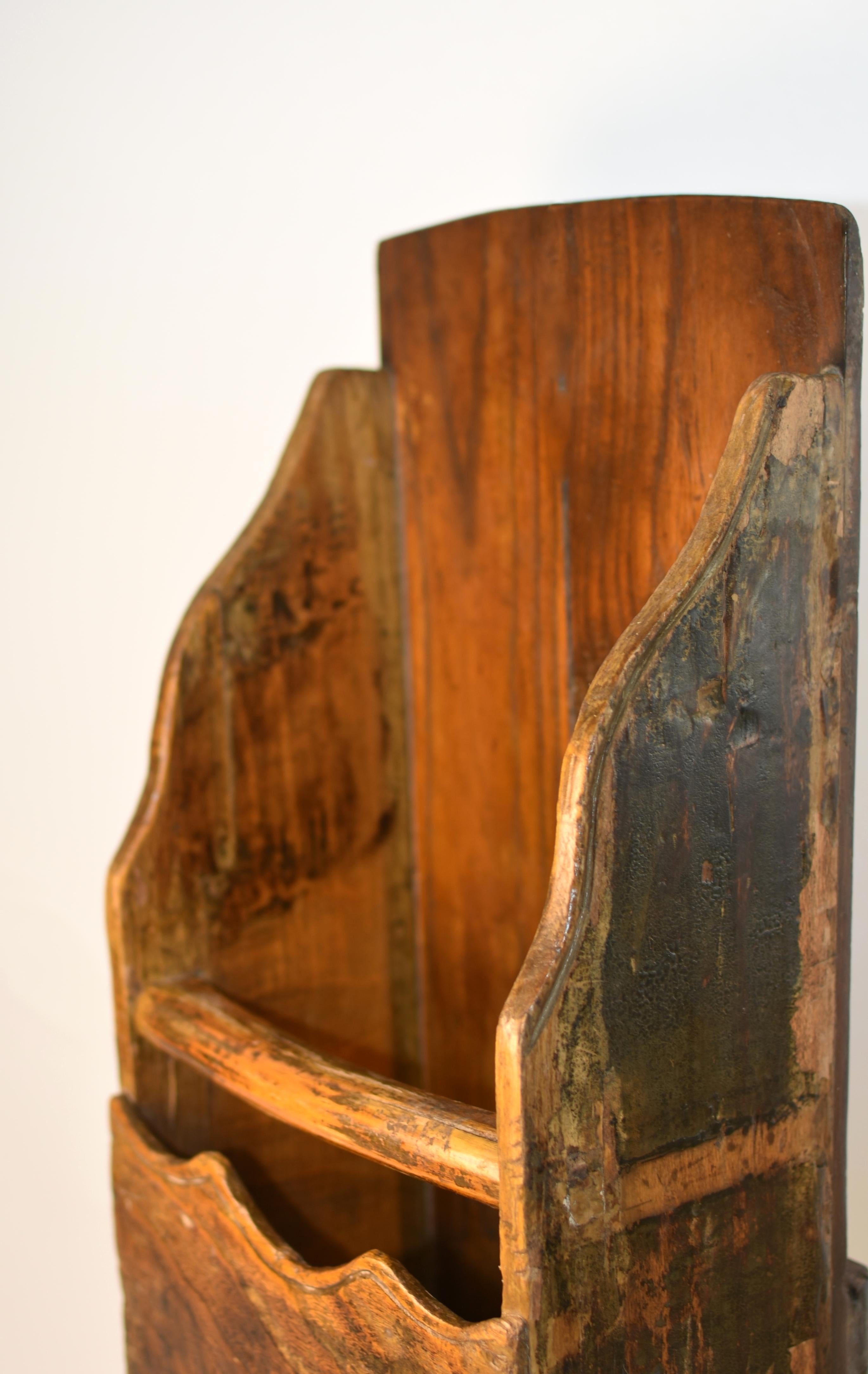 Antique Rustic Country Utensil and Towel Holder For Sale 2