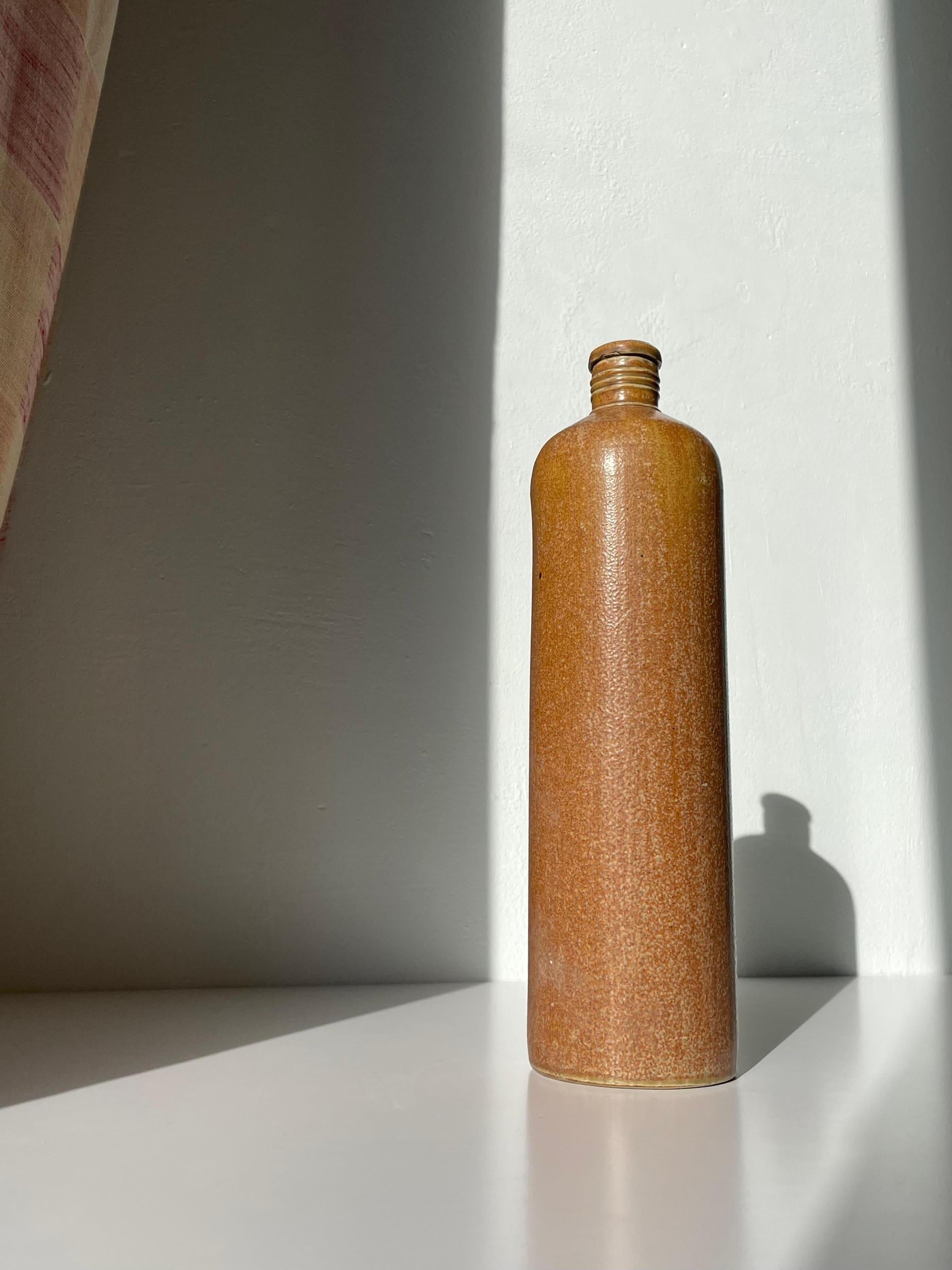 Glazed MKM Antique Rustic Cylinder 1930s Bottle Vase For Sale