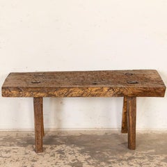 Antique Rustic Dark Slab Coffee Table