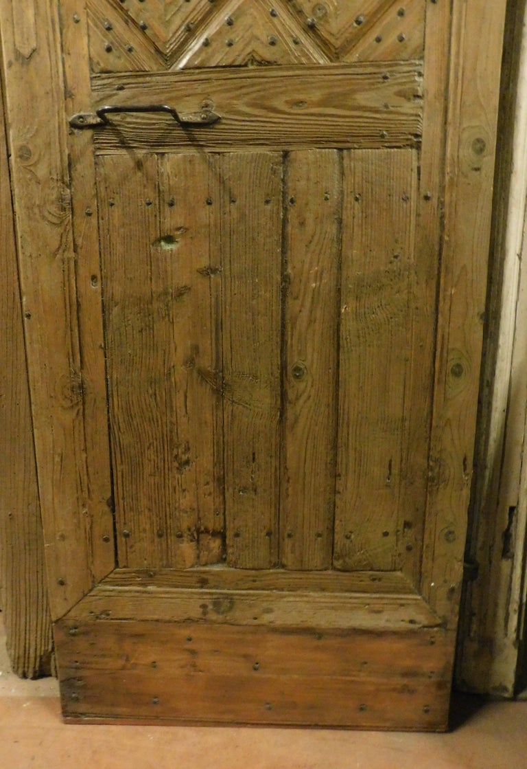 Antique Rustic Door in Blond Larch, Italian Mountain, 1800 For Sale at 1stdibs