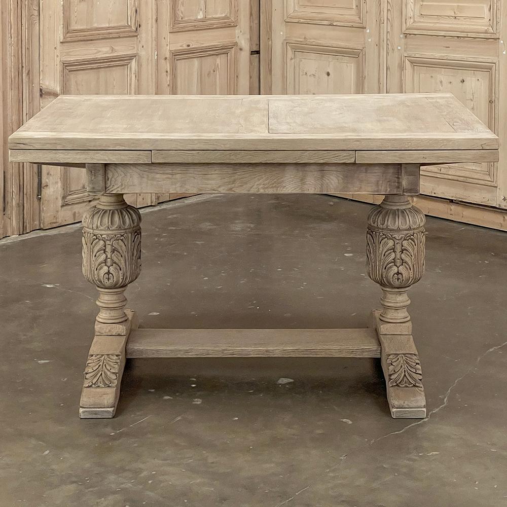 Antique Rustic Dutch Draw Leaf Dining Table ~ Breakfast Table is an ingenious contrivance that provides a cozy table for four designed for the majority of time, but with two leaves that draw out in an instant to create seating for six on a less
