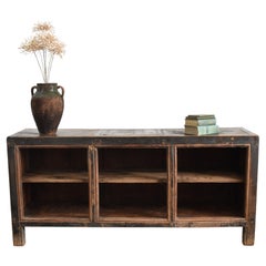 Ancien buffet rustique en orme Haberdashery Cuisine Island Storage Sideboard