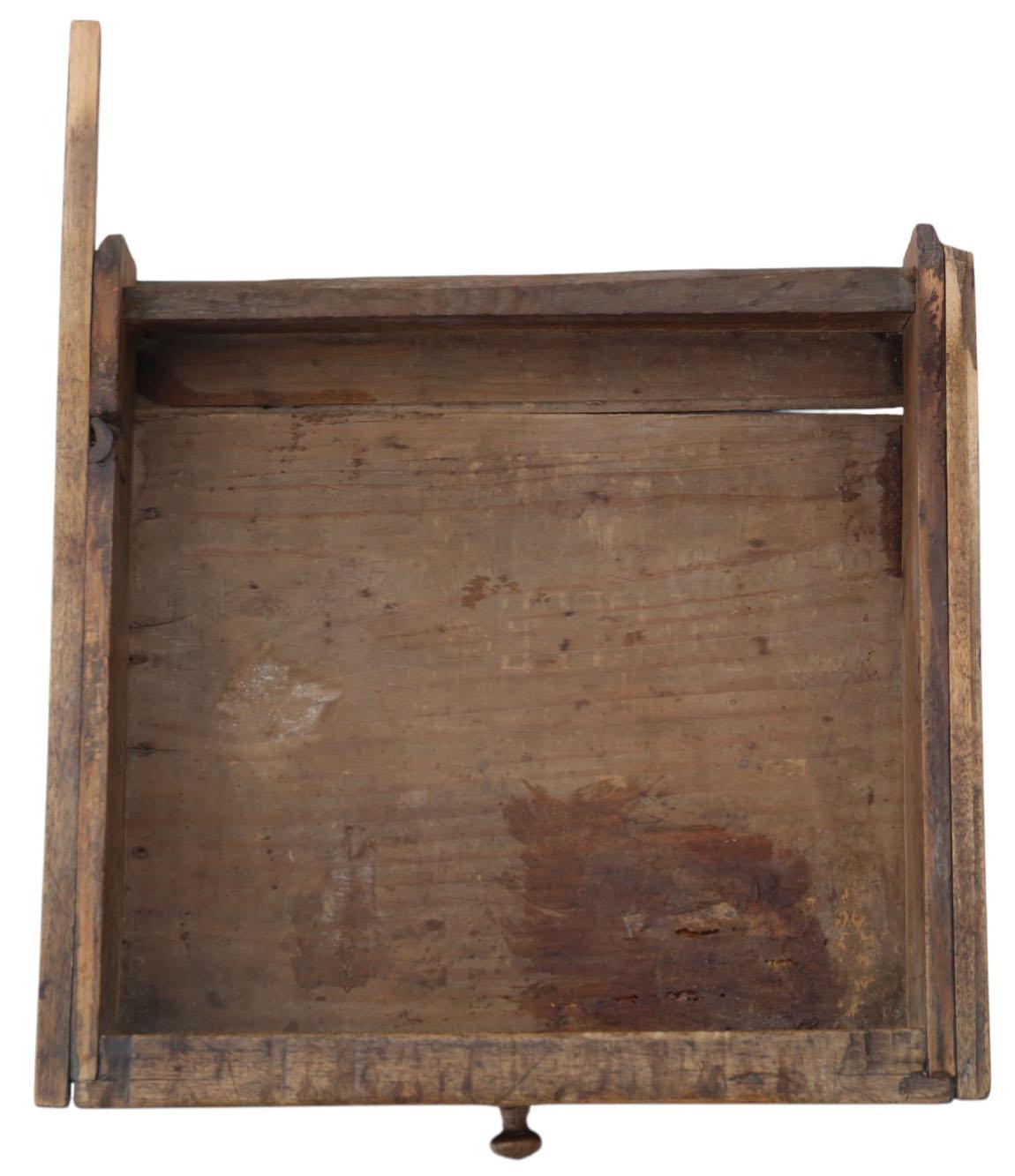 Antique Rustic Elm & Pine Writing Desk – Small Kitchen Dining Table Dressing For Sale 3