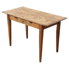 Antique Rustic Elm & Pine Writing Desk – Small Kitchen Dining Table Dressing