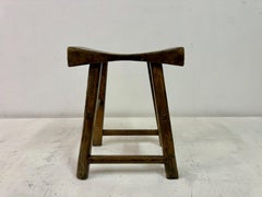 Antique Rustic Elm Stool