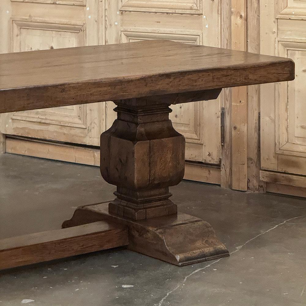 Antique Rustic European Double Pedestal Trestle Dining Table For Sale 7