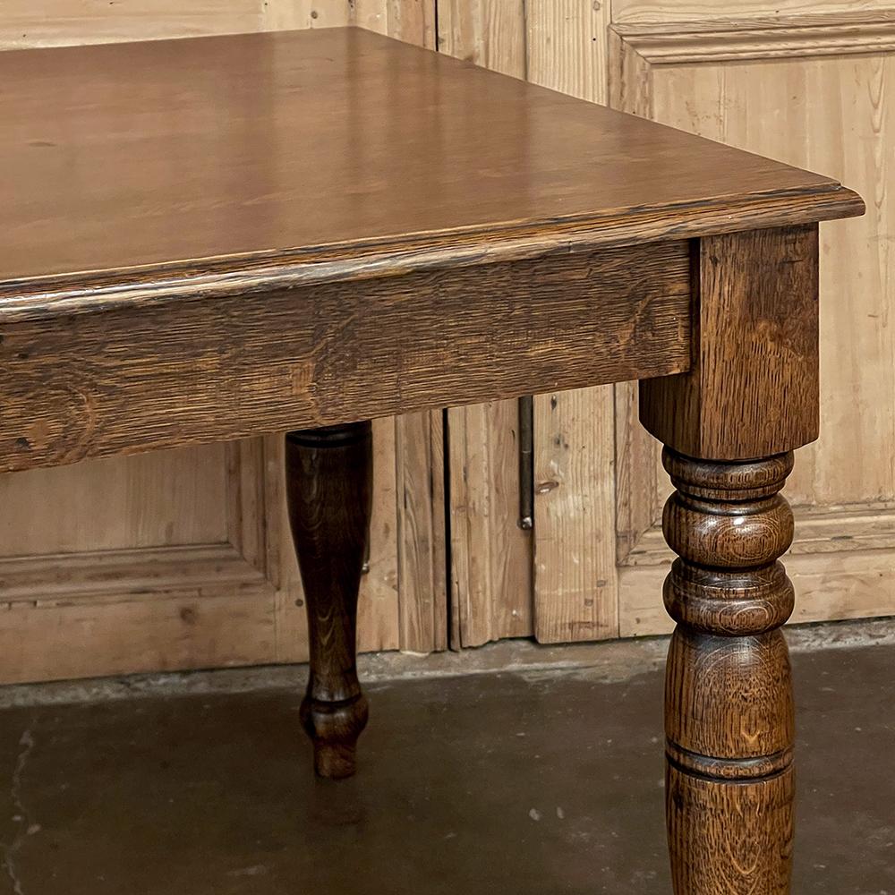 Antique Rustic European Oak Dining Table For Sale 5