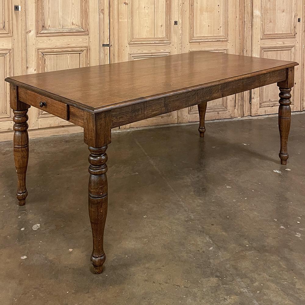 Antique Rustic European Oak Dining Table For Sale 8