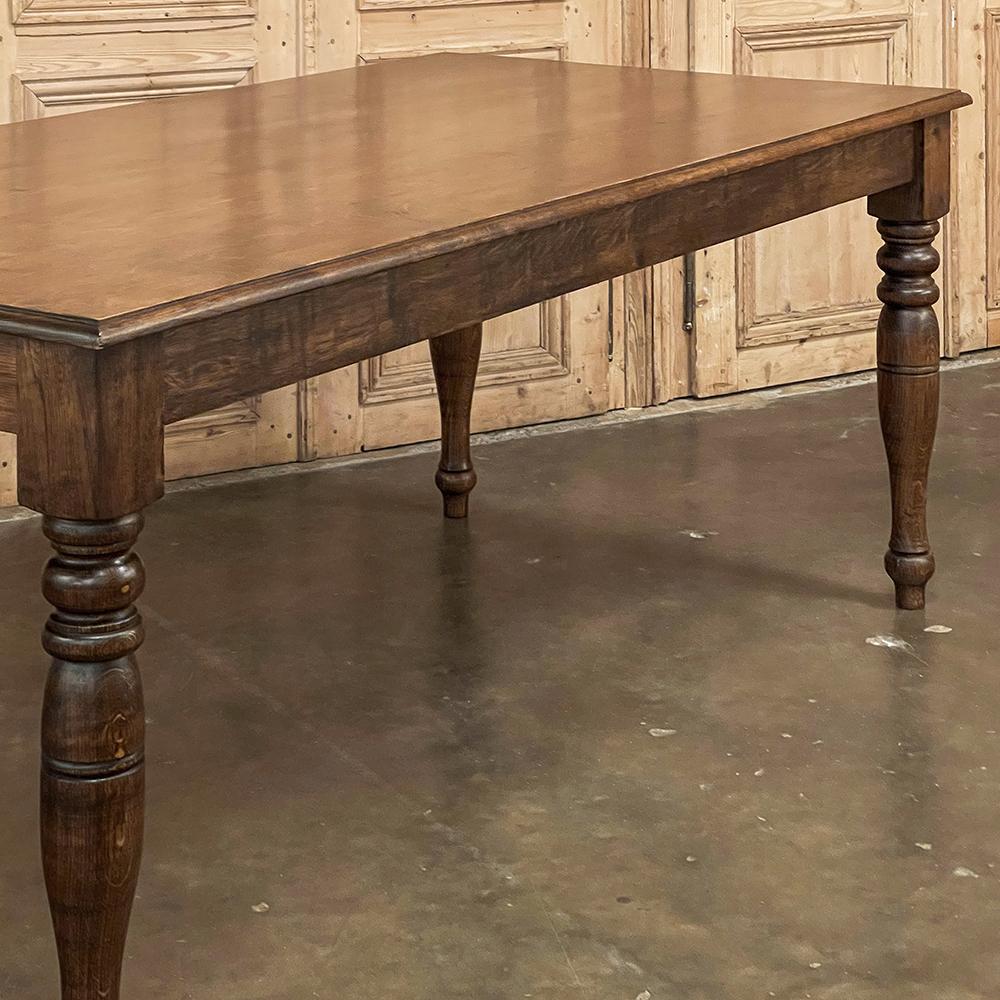 Antique Rustic European Oak Dining Table For Sale 9