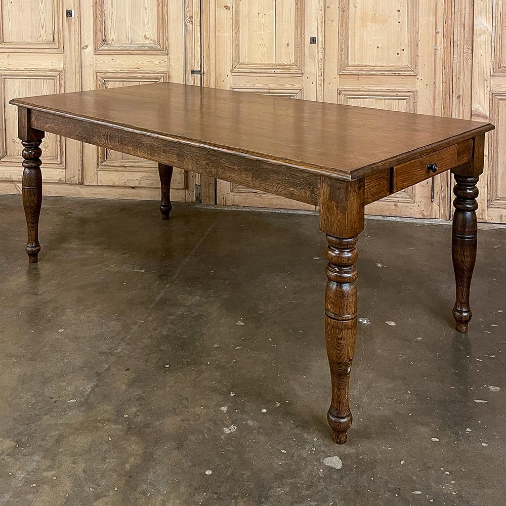 Hand-Crafted Antique Rustic European Oak Dining Table For Sale