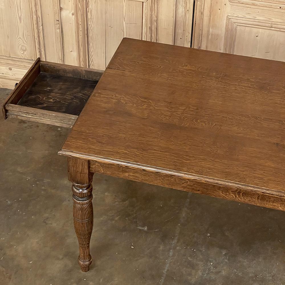 20th Century Antique Rustic European Oak Dining Table For Sale
