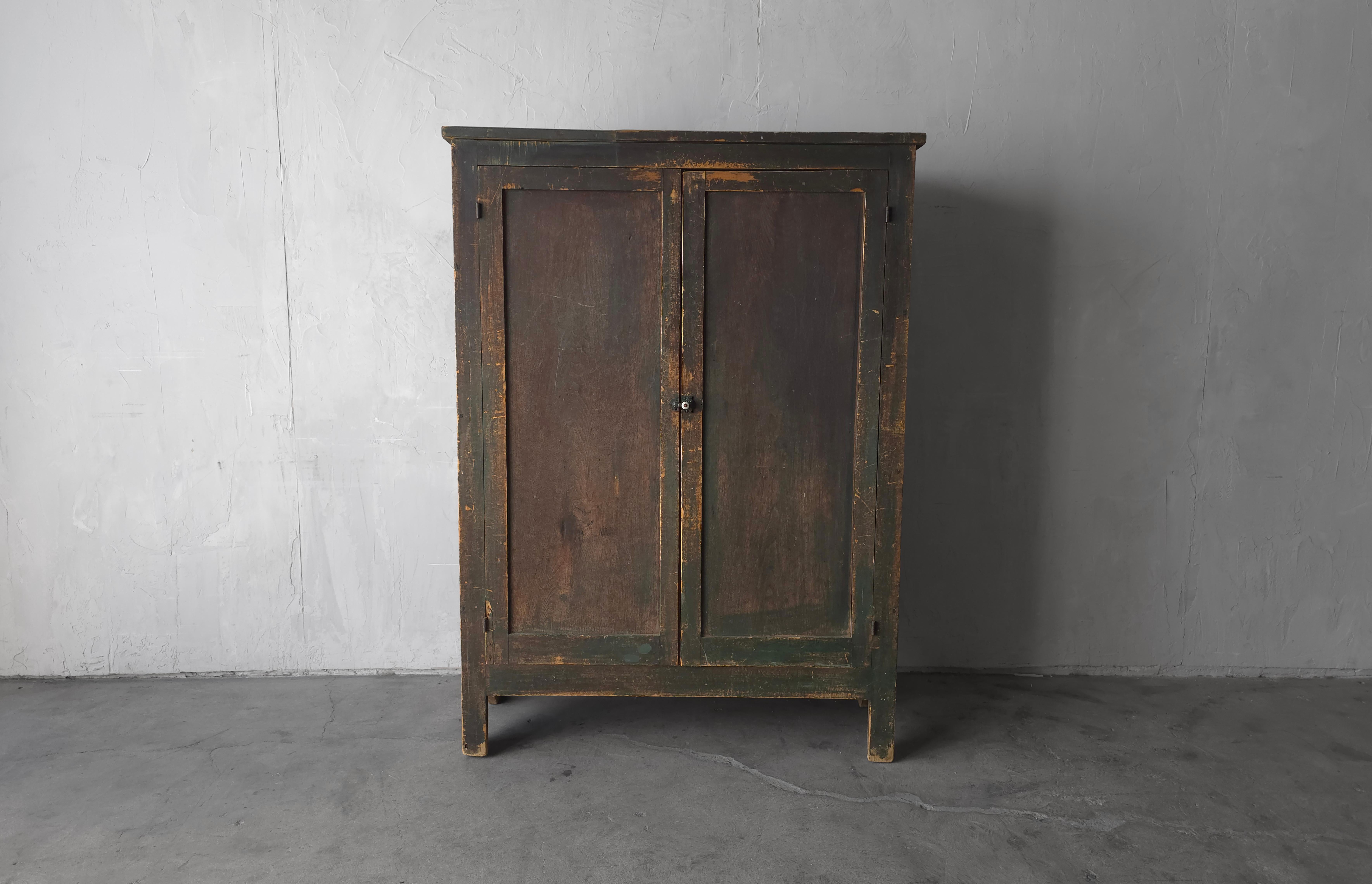 19th Century Antique Rustic European Wabi Sabi Cabinet For Sale