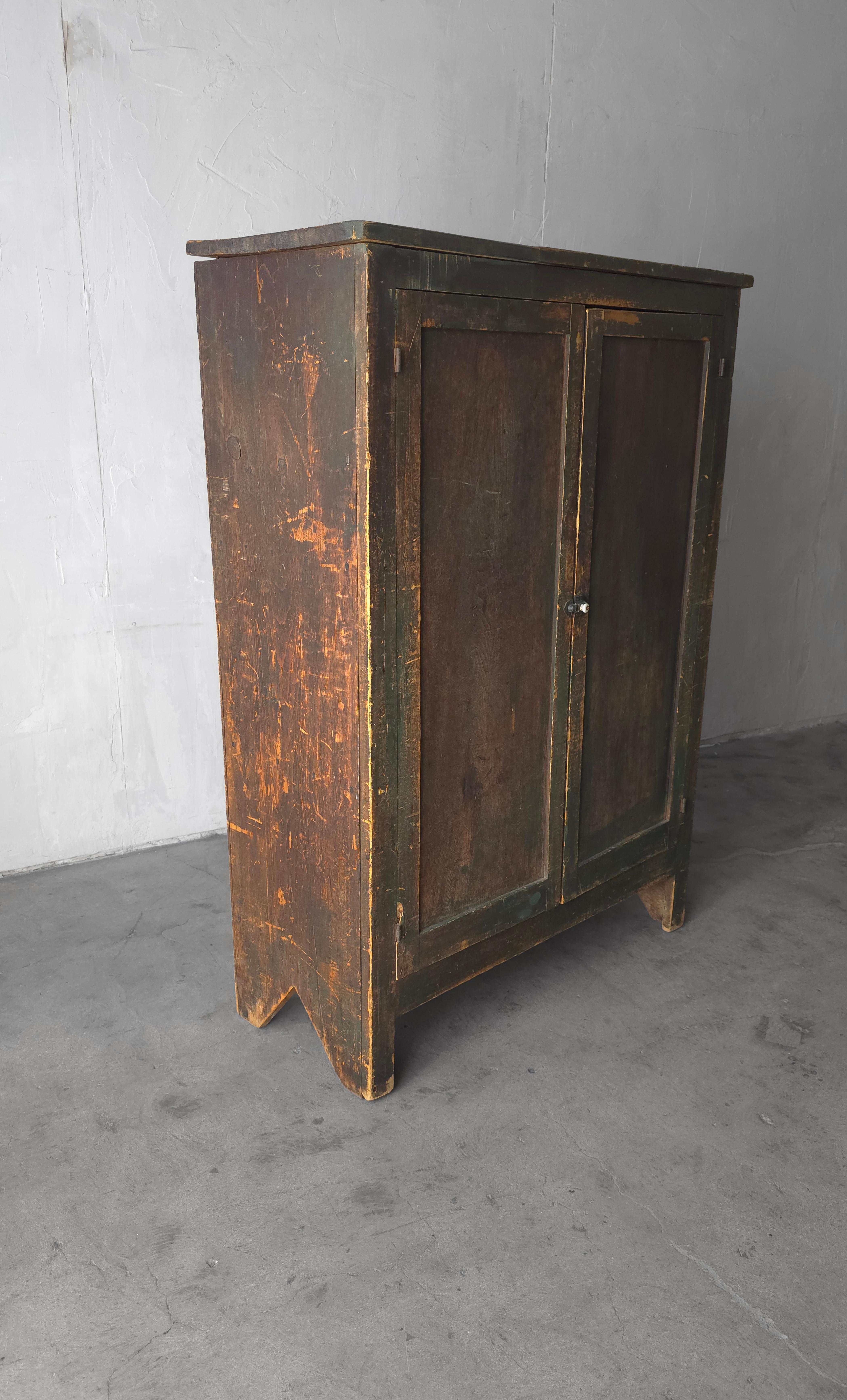 Antique Rustic European Wabi Sabi Cabinet For Sale 1
