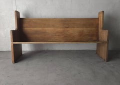 Antique Rustic European Wooden Pew Bench