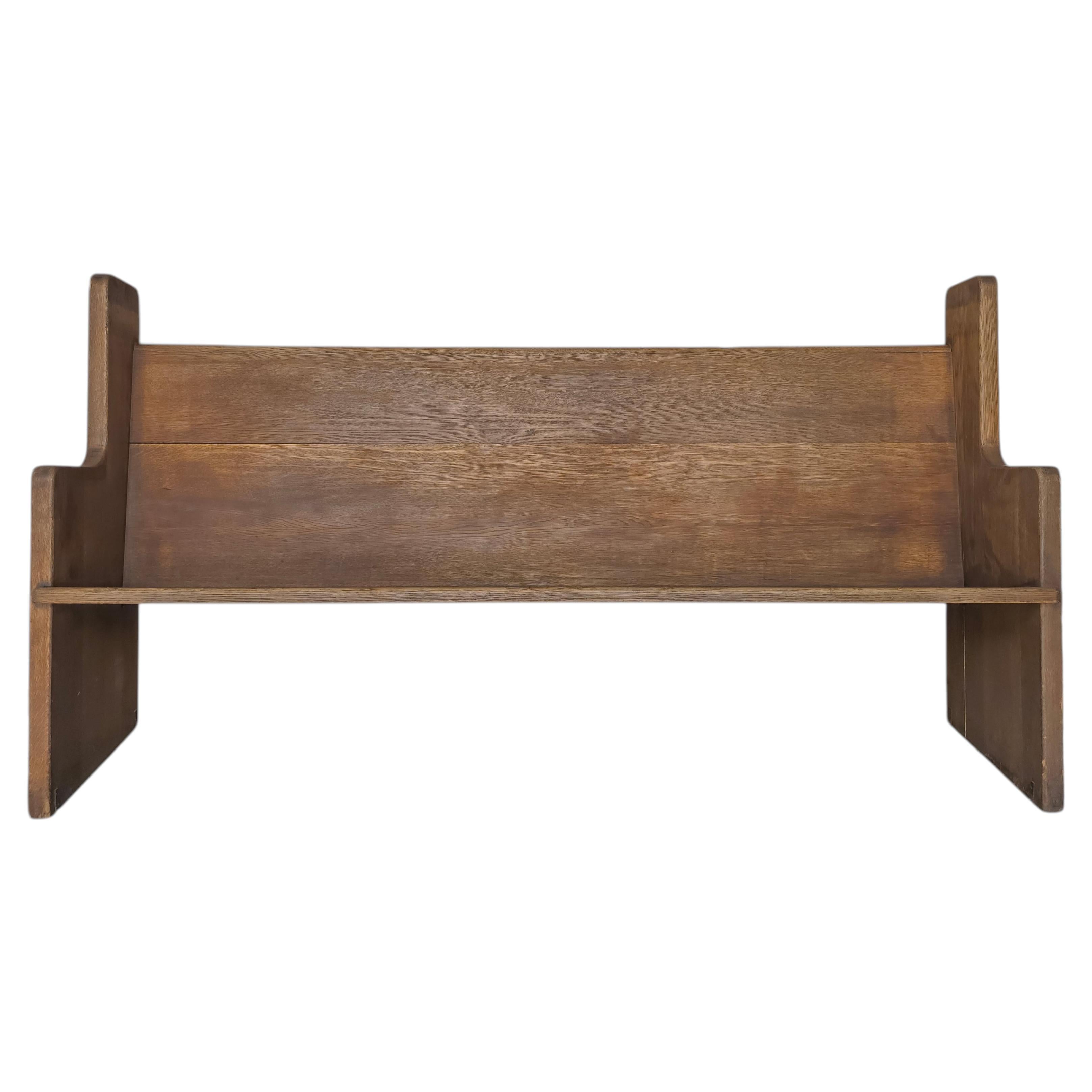 Antique Rustic European Wooden Pew Bench