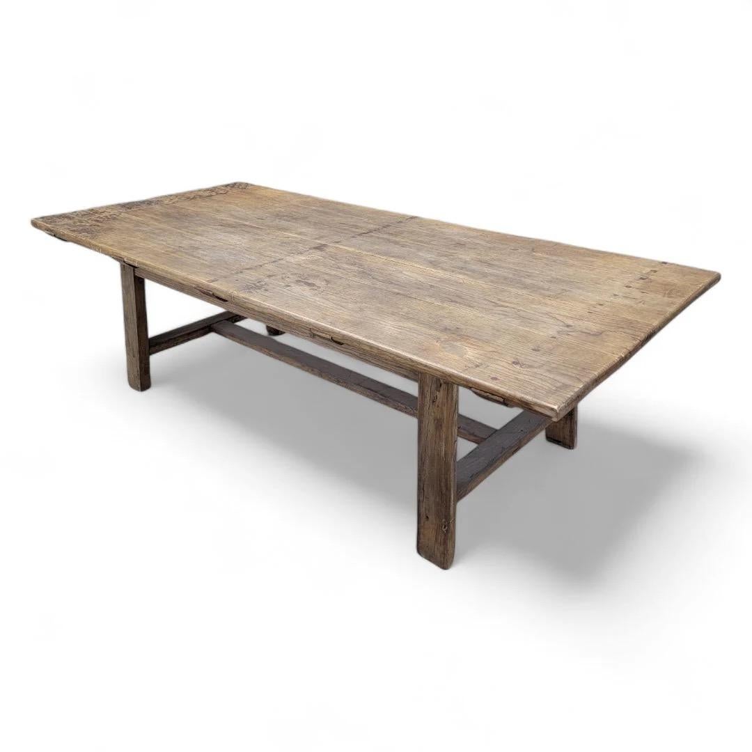 Antique Rustic Farm House Style Shanxi Provenance Elmwood Dining Table 6