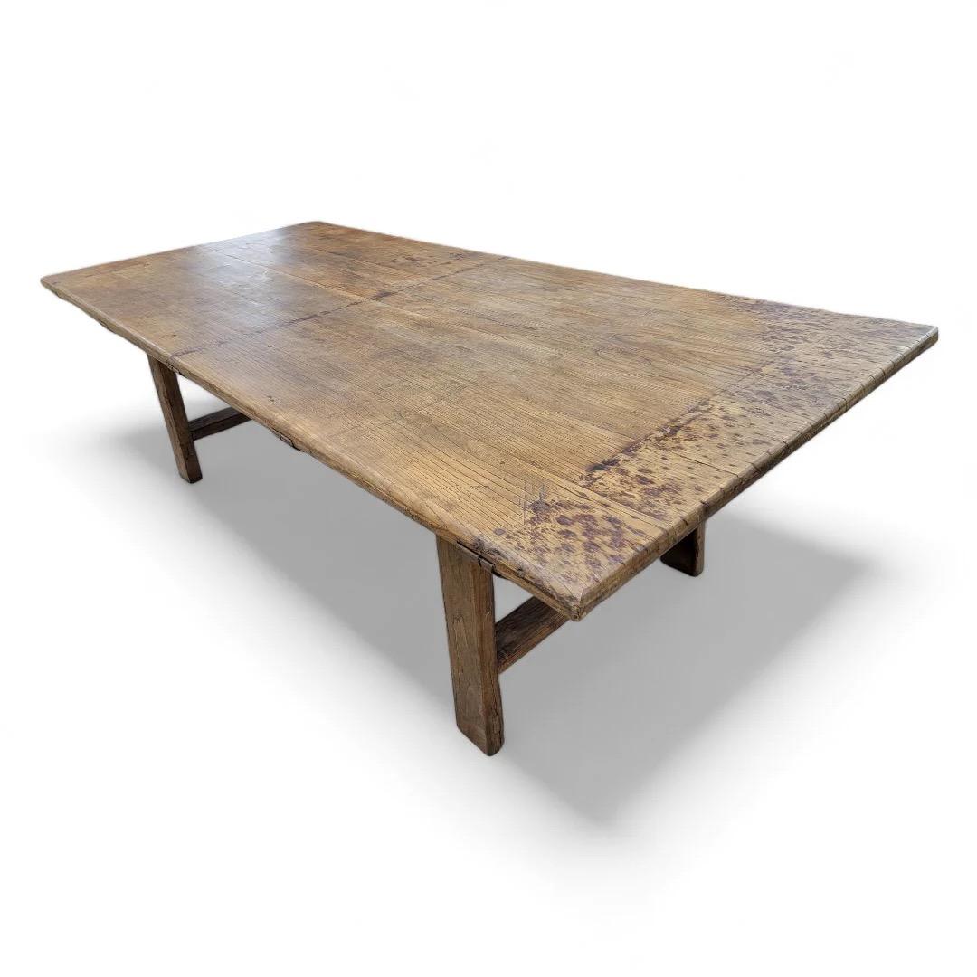 Antique Rustic Farm House Style Shanxi Provenance Elmwood Dining Table 7