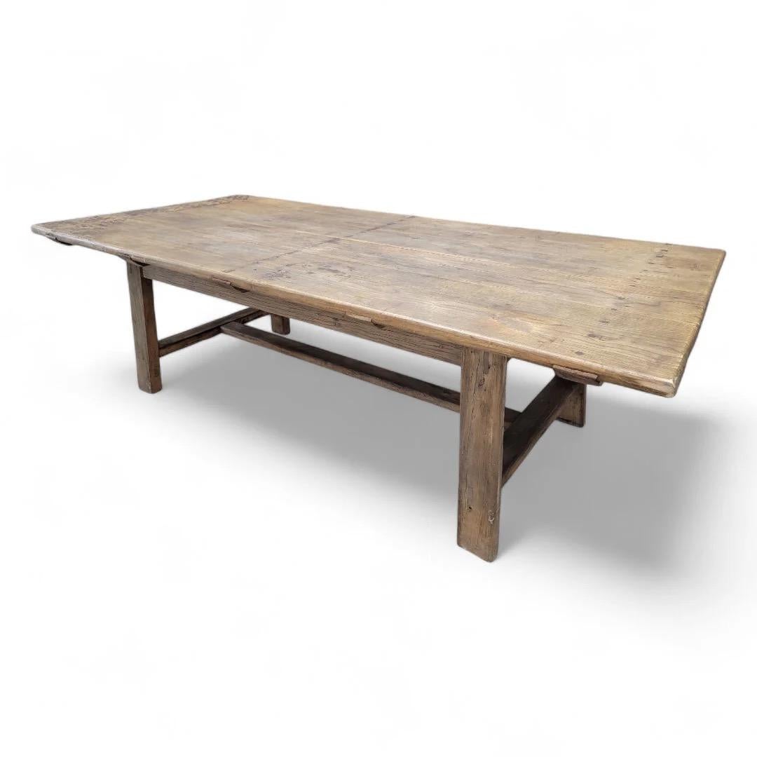 Antique Rustic Farm House Style Shanxi Provenance Elmwood Dining Table 8