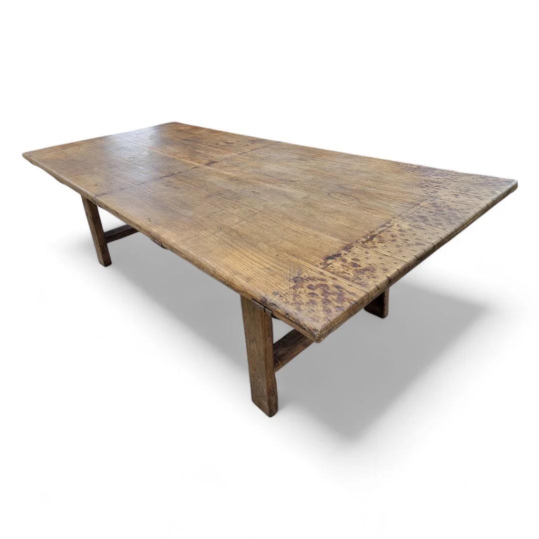Unknown Antique Rustic Farm House Style Shanxi Provenance Elmwood Dining Table