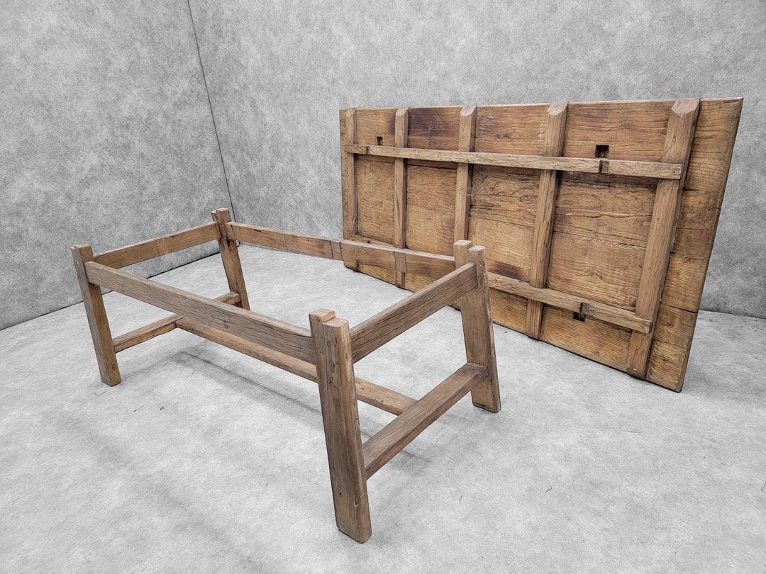 Antique Rustic Farm House Style Shanxi Provenance Elmwood Dining Table 1