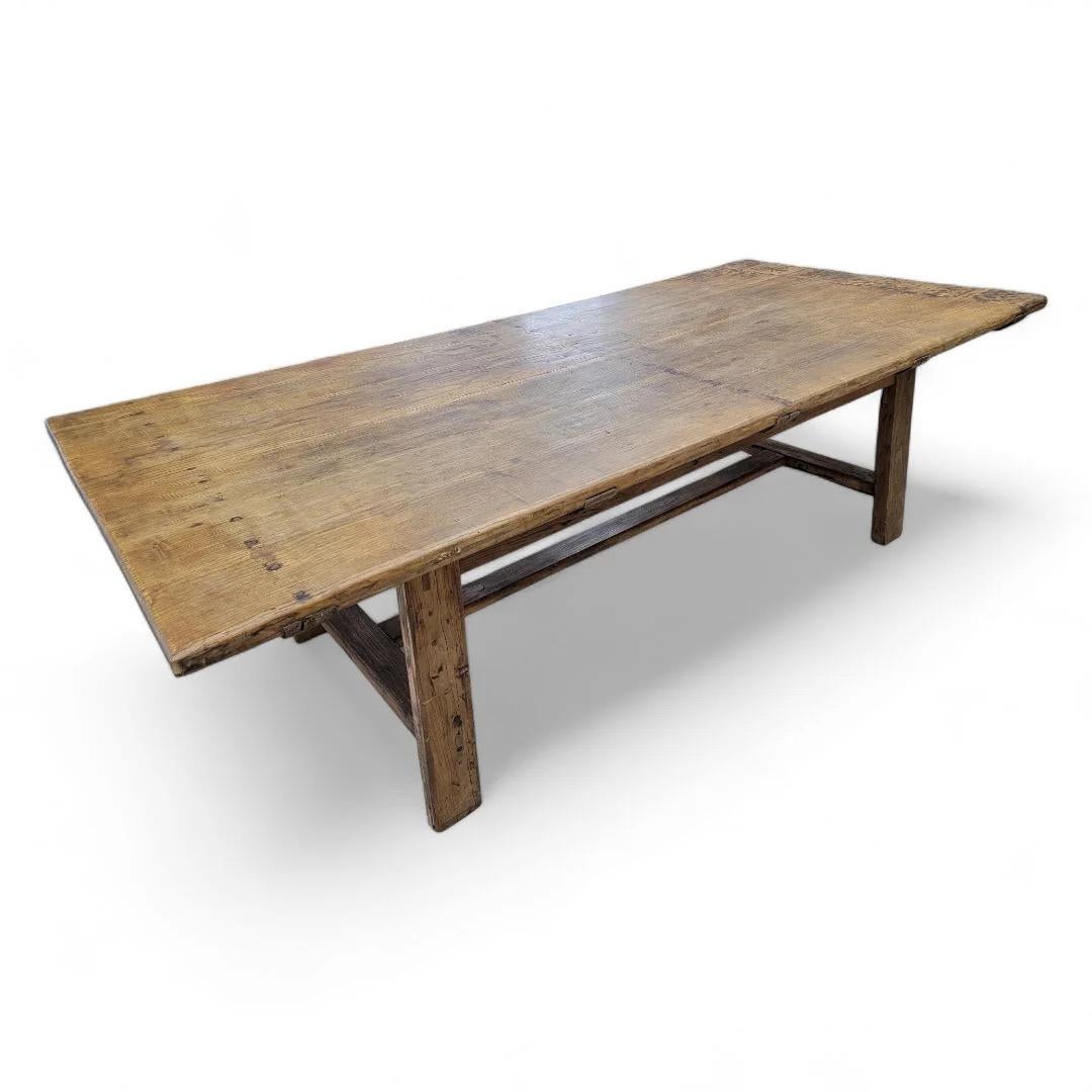 Antique Rustic Farm House Style Shanxi Provenance Elmwood Dining Table 2