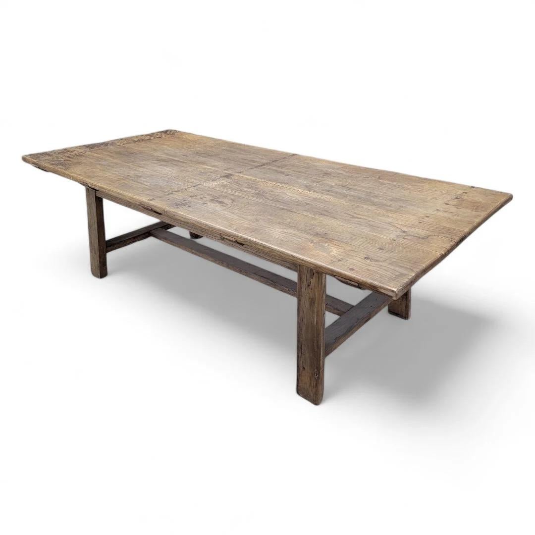 Antique Rustic Farm House Style Shanxi Provenance Elmwood Dining Table 3