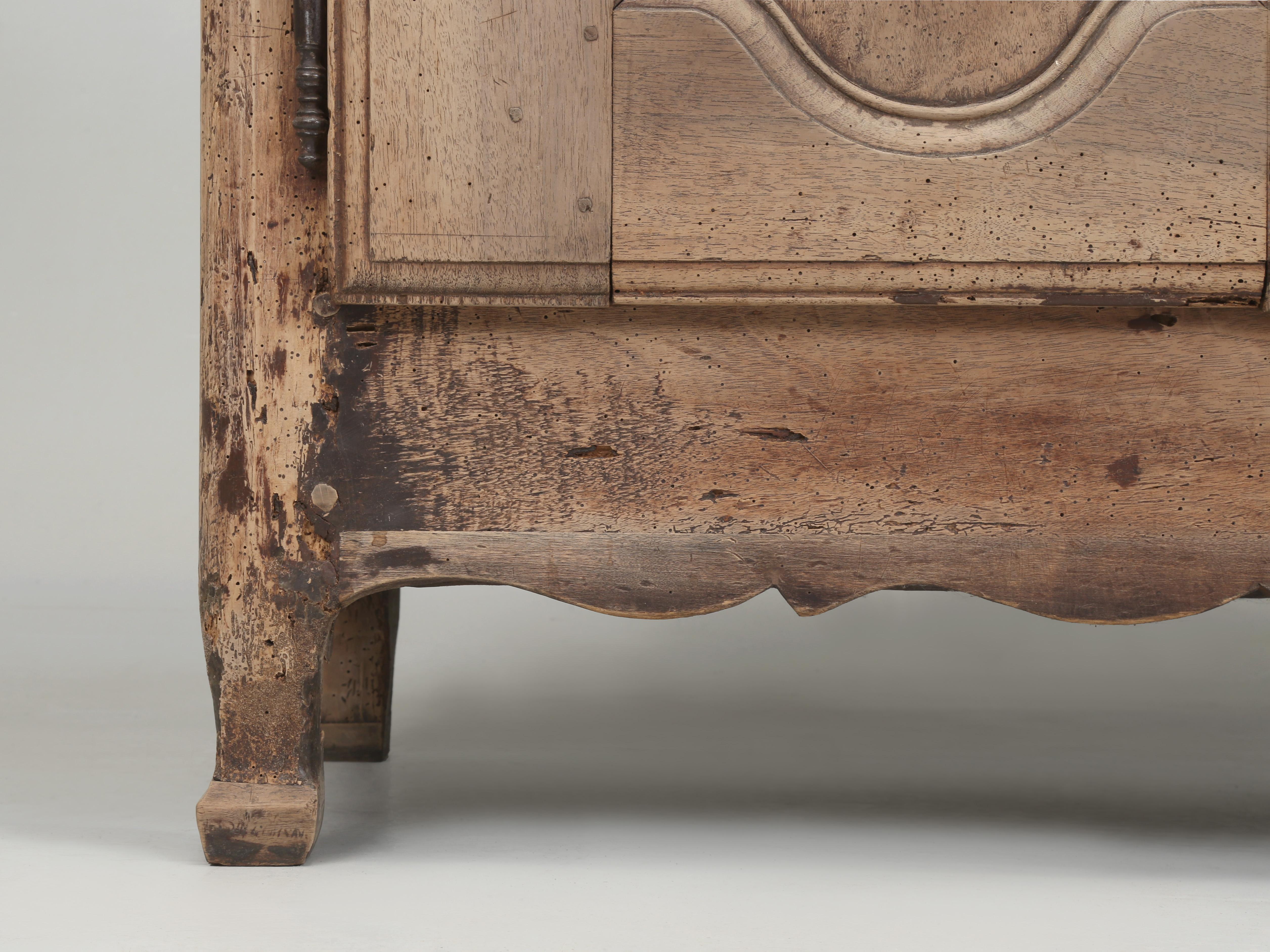 Antique Rustic French Buffet c1700's Structurally Restored Cosmetically Original For Sale 7