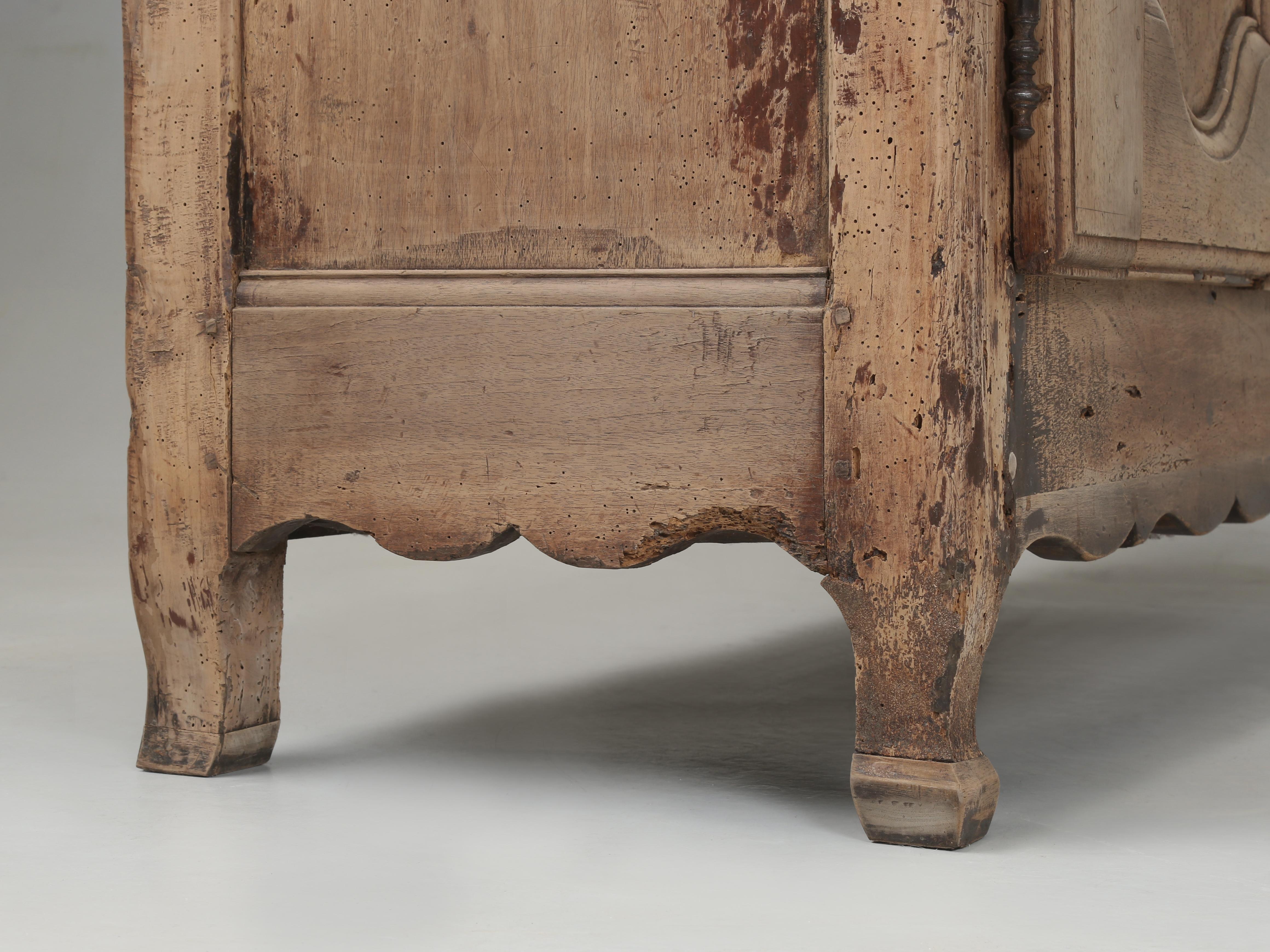 Antique Rustic French Buffet c1700's Structurally Restored Cosmetically Original For Sale 8