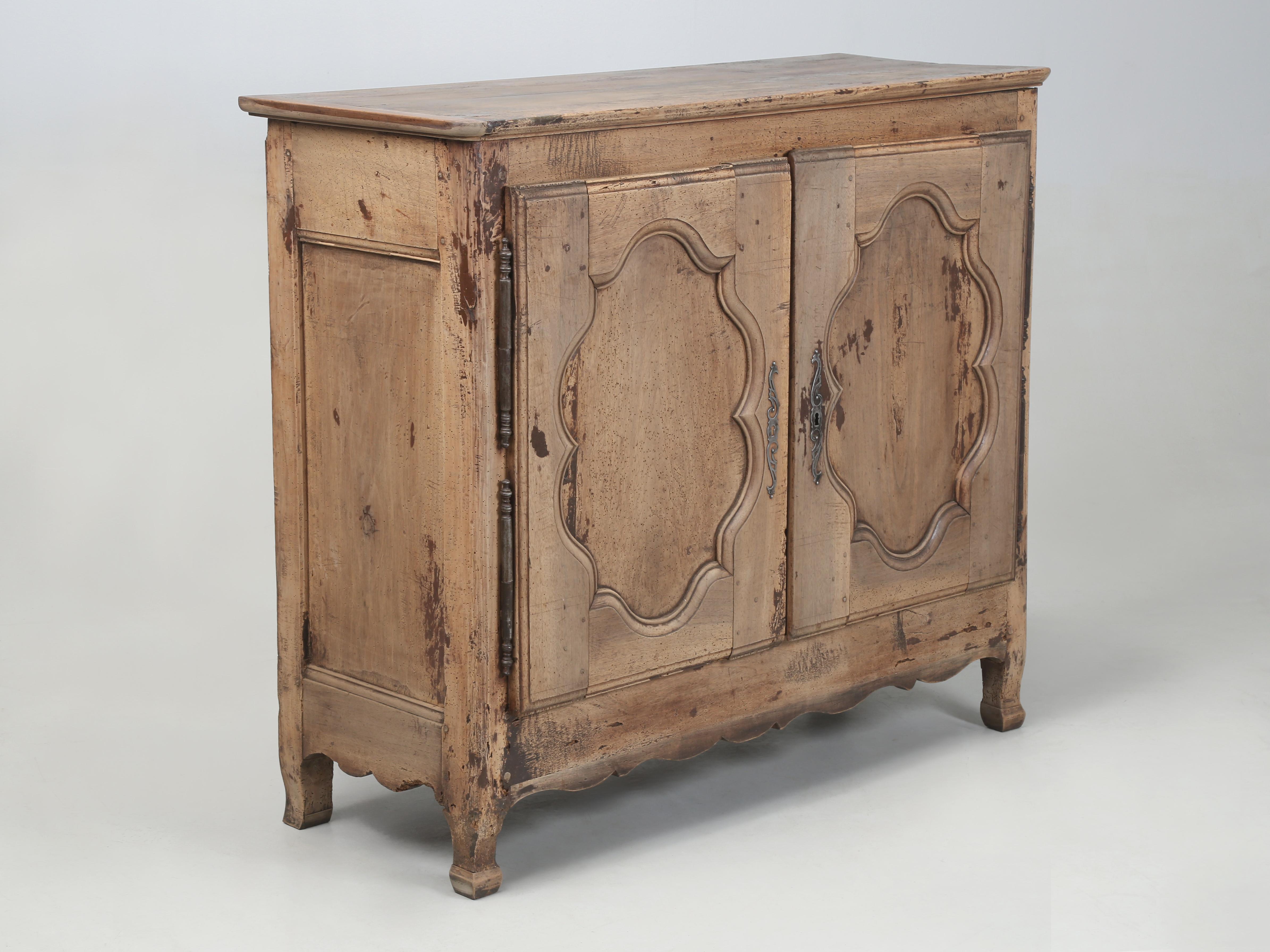Antique Rustic French Buffet c1700's Structurally Restored Cosmetically Original In Good Condition For Sale In Chicago, IL