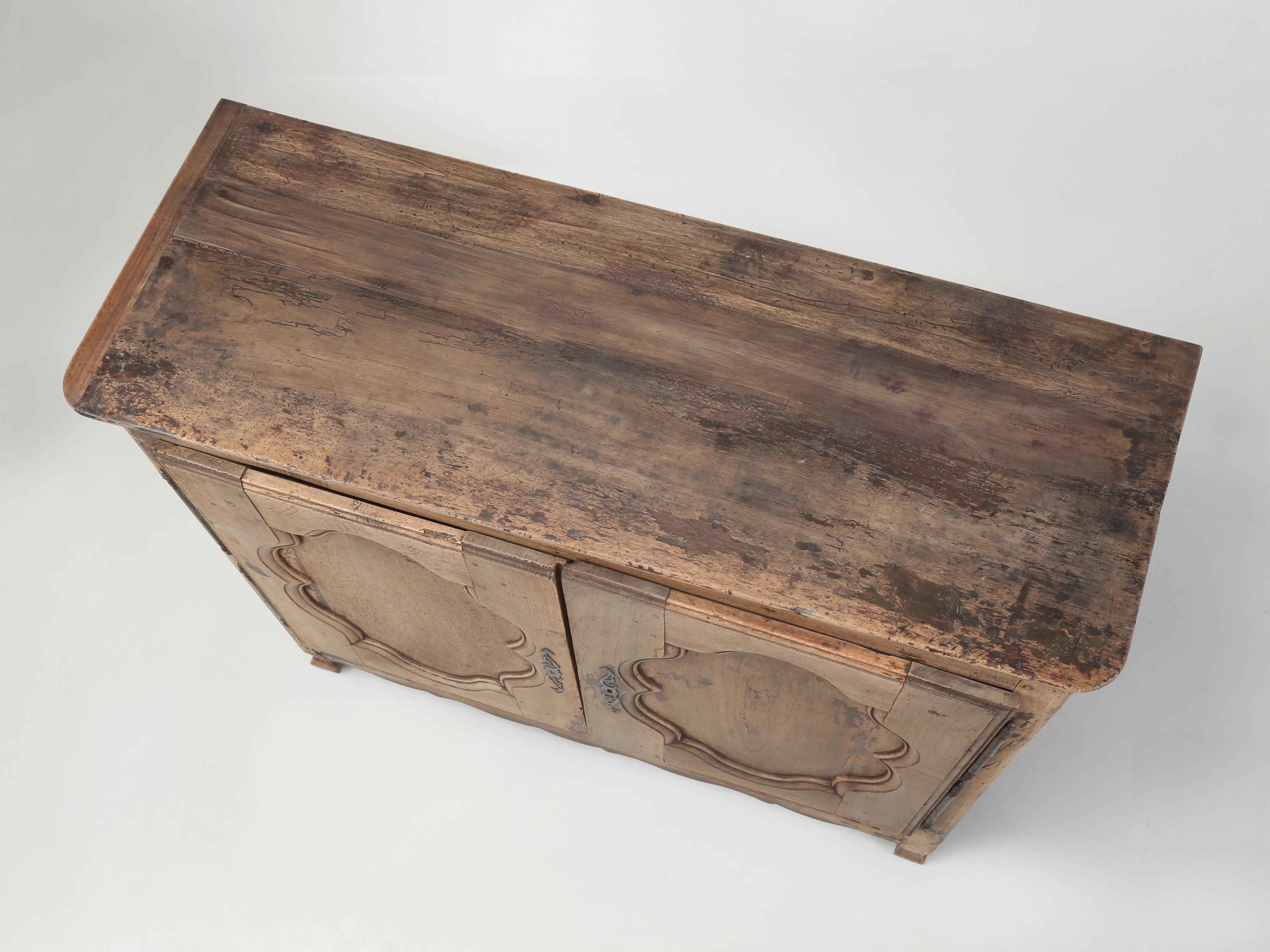 Fabric Antique Rustic French Buffet c1700's Structurally Restored Cosmetically Original For Sale