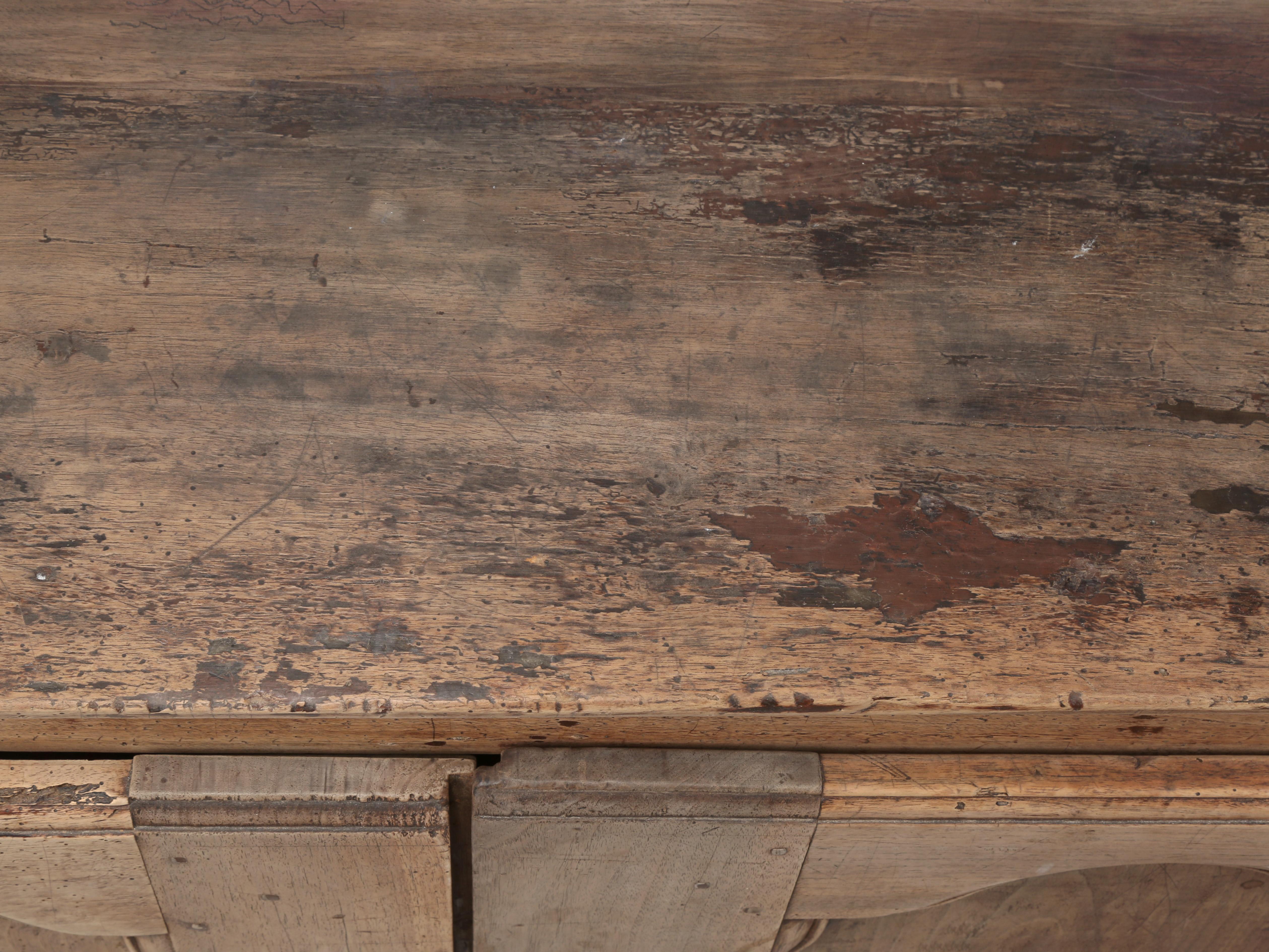 Antique Rustic French Buffet c1700's Structurally Restored Cosmetically Original For Sale 2
