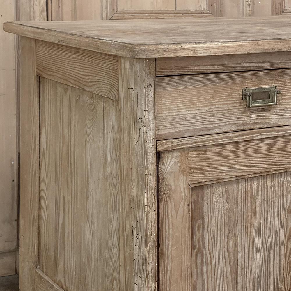 Antique Rustic French Buffet ~ Credenza in Stripped Pine 4