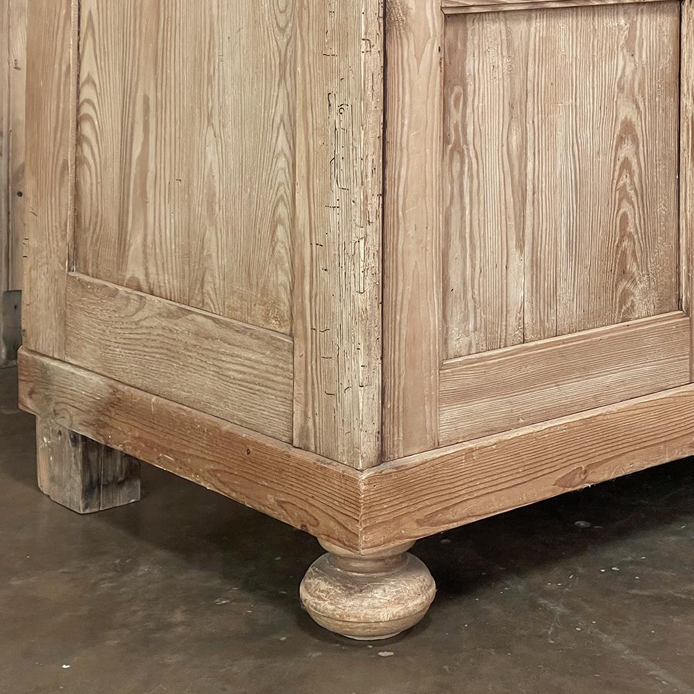 Antique Rustic French Buffet ~ Credenza in Stripped Pine 5