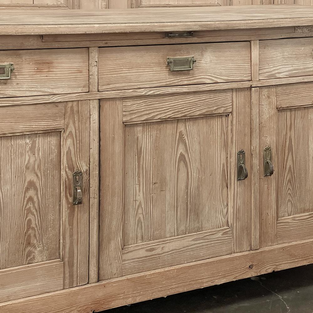 Antique Rustic French Buffet ~ Credenza in Stripped Pine 6