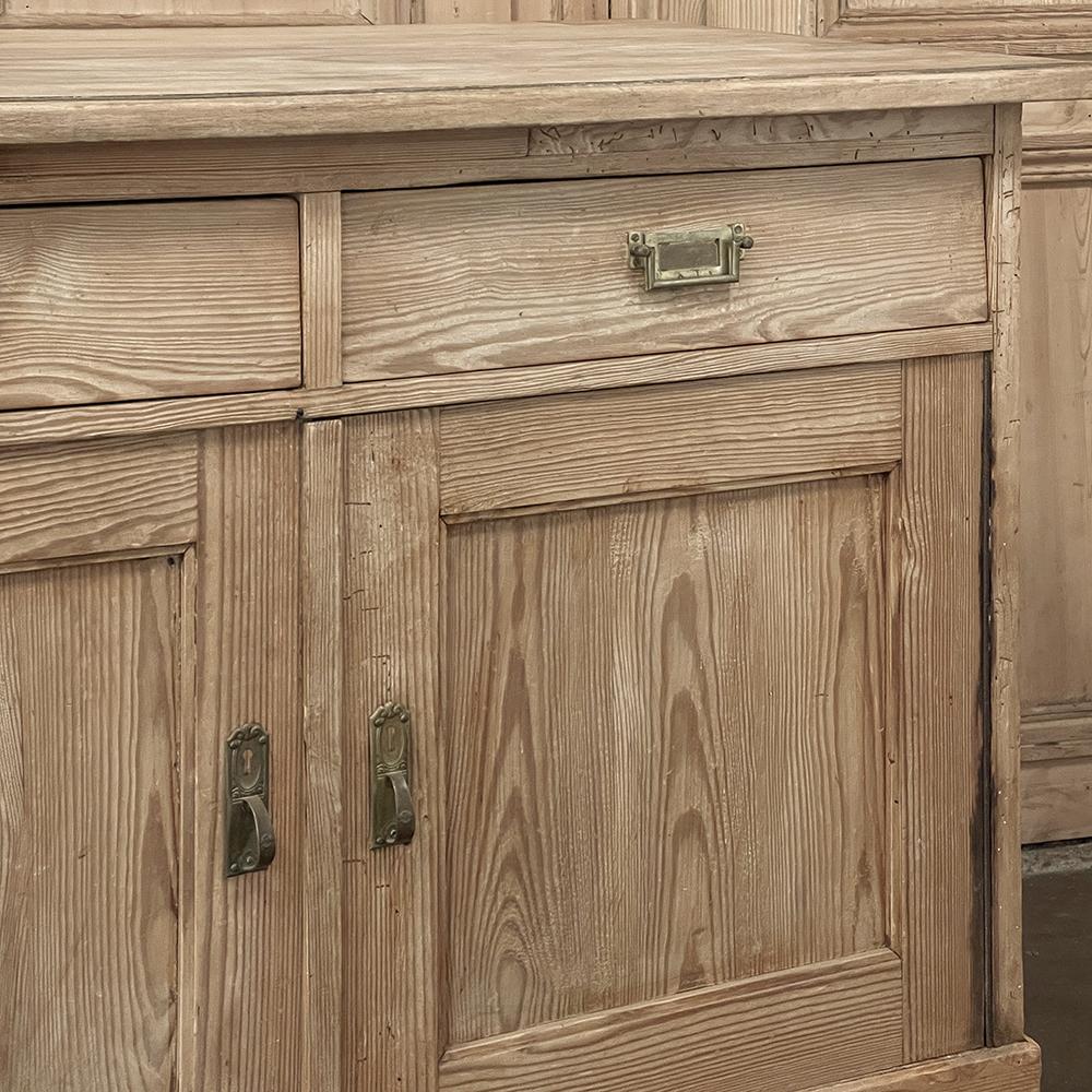 Antique Rustic French Buffet ~ Credenza in Stripped Pine 7