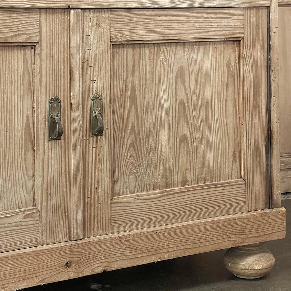 Antique Rustic French Buffet ~ Credenza in Stripped Pine 8