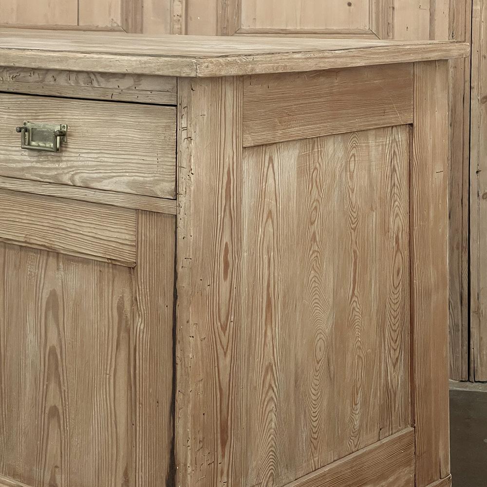 Antique Rustic French Buffet ~ Credenza in Stripped Pine 9